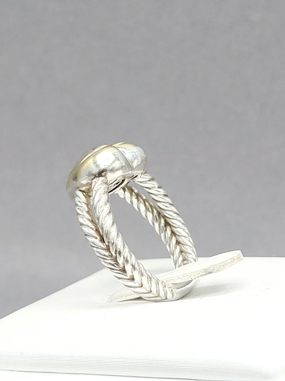 David Yurman Classic Cable Sculpted Heart Ring w/ 18K Yellow Gold - Sz 7 - RARE - Picture 8 of 12